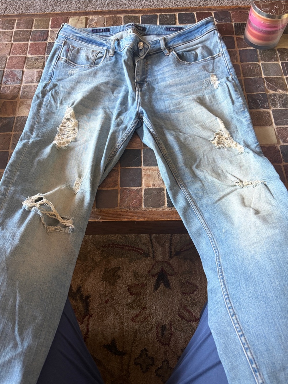 Vigoss Light Blue Distressed Women's Skinny Jeans